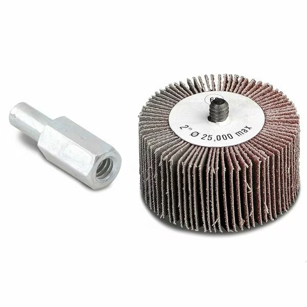 Contaminant-Free Coated Flap Wheel, 3 in Dia Wheel, 1 in W Face, 60 Grit, Medium Grade, Aluminum Oxi, Cgw Abrasives, Mfr#: 41005